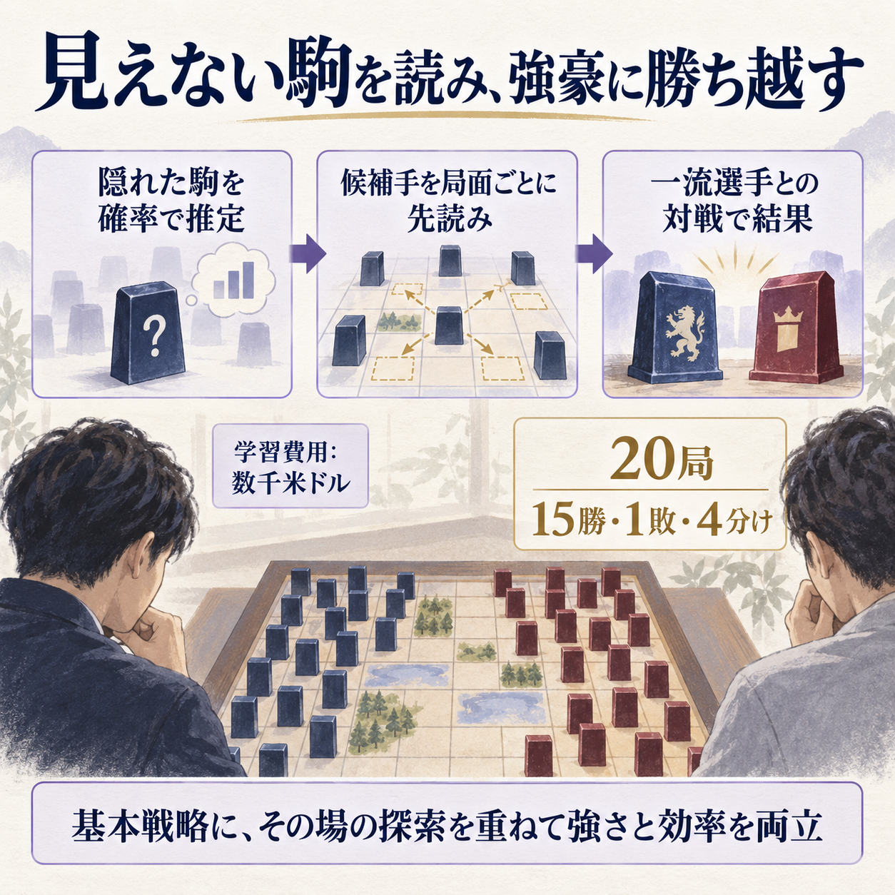 相手の隠れた駒を推定して手を選ぶAtaraxosの仕組み